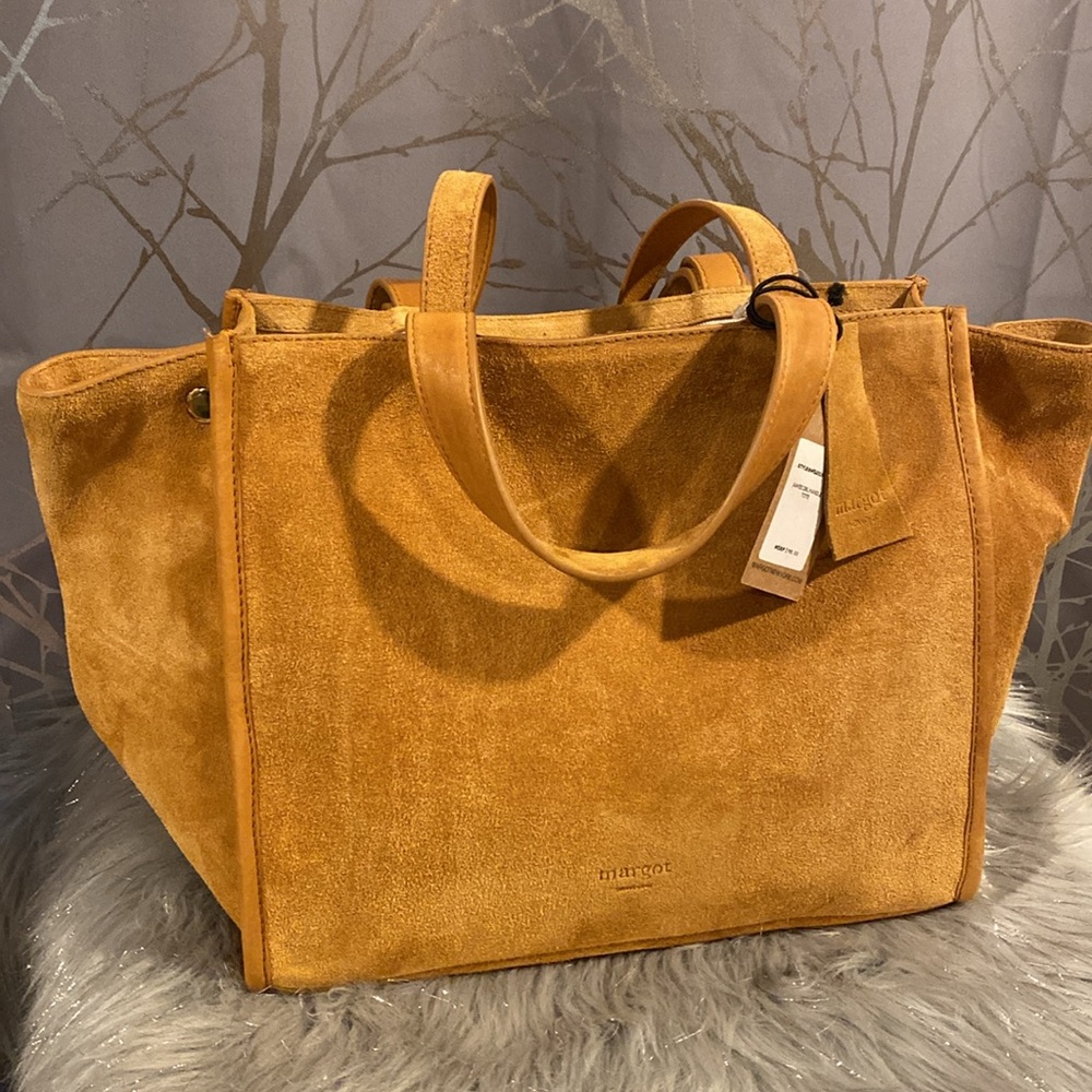 BNWT MARGOT NEW YORK Viral JAMEE VIRAL Double Handle Suede Shoulder Bag